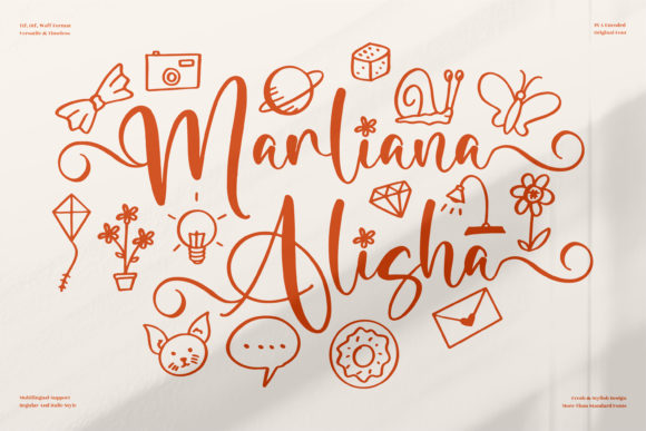 Marliana Alisha: A Romantic Typeface for Creative Projects